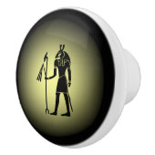 金ゴールド及び黒の古代エジプトの~の象形文字の~ セラミックノブ (右)