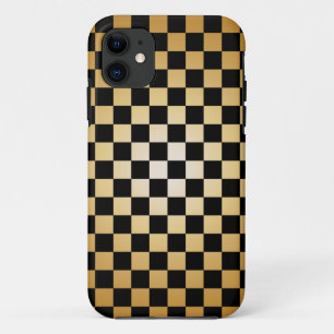 金ゴールド及び黒は格子iPhone 5の場合を市松模様にしました iPhone 11 ケース