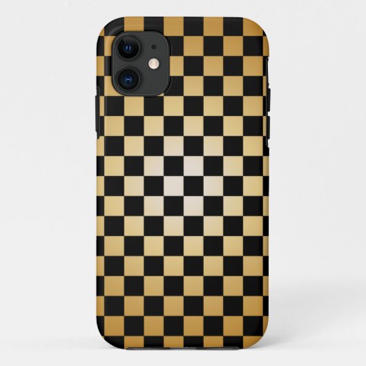 金ゴールド及び黒は格子iPhone 5の場合を市松模様にしました Case-Mate iPhoneケース (裏面)