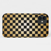 金ゴールド及び黒は格子iPhone 5の場合を市松模様にしました Case-Mate iPhoneケース (裏面(横))