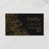 金ゴールド及び黒エレガントフローラ結婚登録簿 エンクロージャーカード (正面)