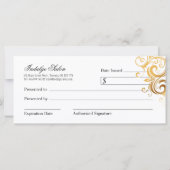 金ゴールド及び黒サロンギフト券 (裏面)