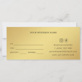 金ゴールド及び黒ハート美しいサロンギフト券 (裏面)