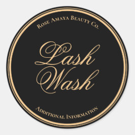 金ゴールド及び黒書道カスタムラッシュウォッシュラベル ラウンドシール