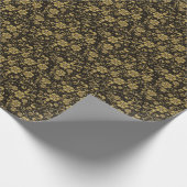 金ゴールド及び黒色花柄 ラッピングペーパー (角)