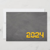 金ゴールド及び黒黒板の卒業招待状 招待状 (裏面)