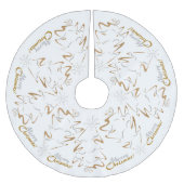 金ゴールド及びChrismasの銀製の木 ブラッシュドポリエステルツリースカート (正面)