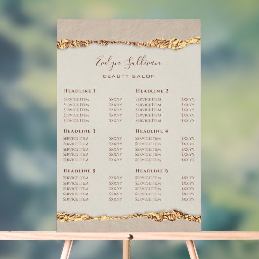 金ゴールド取り込み紙価格表 アクリルサイン (ニュートラル)