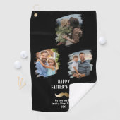 金ゴールド口ひげ父の日3写真 ゴルフタオル (インサイチュ)