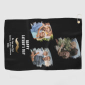 金ゴールド口ひげ父の日3写真 ゴルフタオル (横)