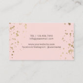 金ゴールド口紅(ばちゃばちゃ)跳ねる赤面ピンクメイクアップアーティスト 名刺 (裏面)