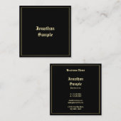 金ゴールド古い英語スクリエレガントプトフォントプロフェッショナル スクエア名刺 (正面/裏面)