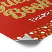 金ゴールド台本にサインしてくださいGradサイン ポスター (角)