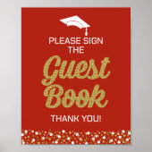 金ゴールド台本にサインしてくださいGradサイン ポスター (正面)