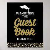 金ゴールド台本にサインしてくださいGradサイン ポスター (正面)