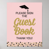 金ゴールド台本にサインしてくださいGradサイン ポスター (正面)