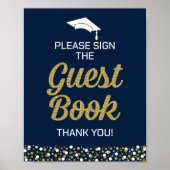 金ゴールド台本にサインしてくださいGradサイン ポスター (正面)