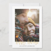 金ゴールド台本ハッピーホリデーズグリーンタータンチェック写真 シーズンカード (正面)