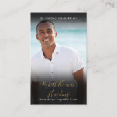 金ゴールド台本フォト葬儀メモリアル祈りの言葉カード 名刺 (正面)