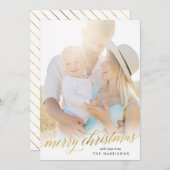 金ゴールド台本メリークリスマスカフェイクード シーズンカード (正面/裏面)