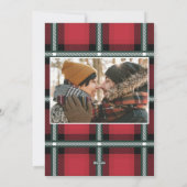 金ゴールド台本メリークリスマスレッドタータンチェック2フォトホール シーズンカード (裏面)