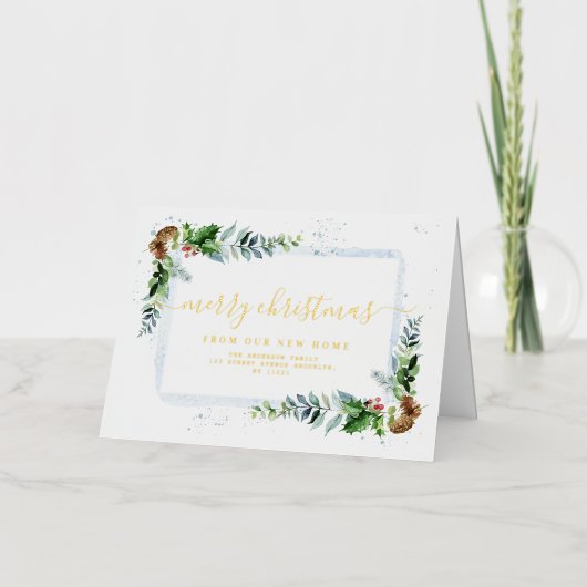 金ゴールド台本メリークリスマス動態発表 箔シーズンカード (正面)