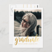 金ゴールド台本卒業パーティー |日付写真を保存 ポストカード (正面/裏面)