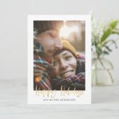 金ゴールド台本楽しい休日の赤タータンチェック写真 シーズンカード (スタンド正面)