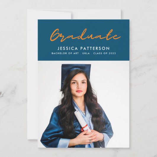 金ゴールド台本科卒業 案内状 (正面)