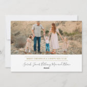 金ゴールド台本5フォトメリークリスマスフラット シーズンカード (裏面)