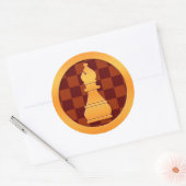 金ゴールド司教チェス駒 ラウンドシール (封筒)