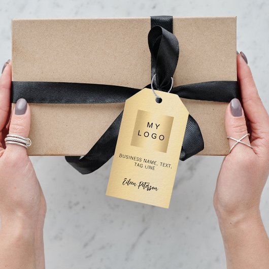 金ゴールド名の署名ビジネスのロゴつるラベル ギフトタグ