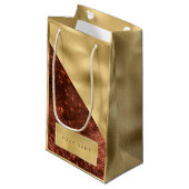 金ゴールド名スパークハニーマルーン名の好意 スモールペーパーバッグ (正面アングル)