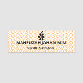 金ゴールド名バッジEngraved.マグネット! 名札 (正面)