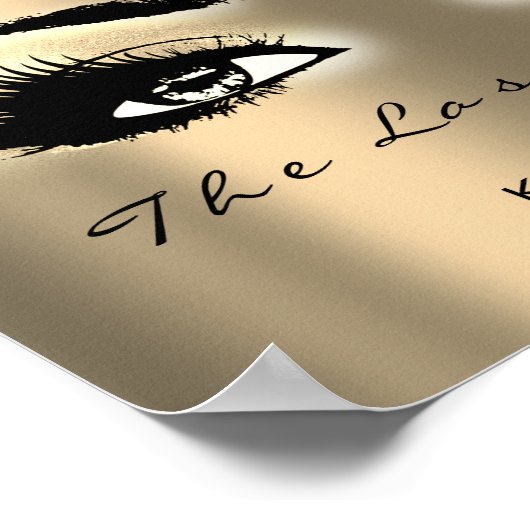 金ゴールド名メイクアップアーティスト美しいスタジオラッシュズ ポスター (角)