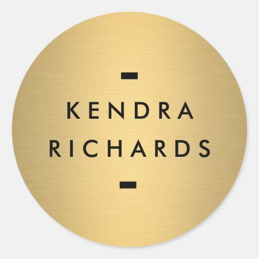 金ゴールド名ロゴシール ラウンドシール (正面)