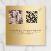 金ゴールド名ロゴ写真QRコードつるラベル フェイバータグ (裏面)