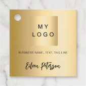 金ゴールド名ロゴ写真QRコードつるラベル フェイバータグ (正面)