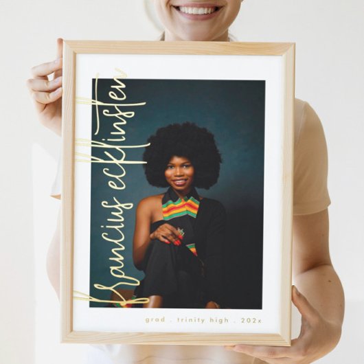 金ゴールド名写真卒業 箔ポスター