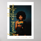 金ゴールド名写真卒業 箔ポスター (正面)