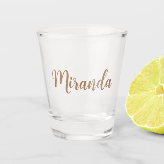 金ゴールド名前をカスタムする パーソナライズされた ショットグラス (正面)
