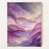 金ゴールド名抽象芸術パープモダンルピンクシックなスパークル プランナー手帳 (裏面)