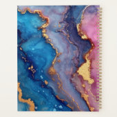 金ゴールド名抽象芸術モダンブルーパープルピンクシック プランナー手帳 (裏面)