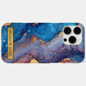 金ゴールド名抽象芸術モダンブルーパープルピンクシック Case-Mate iPhoneケース (裏面 (横))