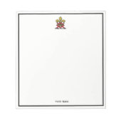 金ゴールド名門私立校風のレッドヘラルディッククレスト(紋章の)フラ・ダ・リエンブレム ノートパッド (正面)