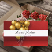 金ゴールド吹き出し赤い背景モダン名刺 名刺