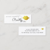 金ゴールド唇でサロンモノグラムを作る スキニー名刺 (正面/裏面)