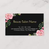 金ゴールド唇メイクアップアーティスト美しい花のラッピング 名刺 (裏面)