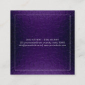 金ゴールド唇メイクアップアーティスモダント紫メタル スクエア名刺 (裏面)