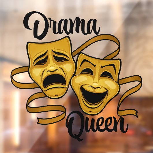 金ゴールド喜劇と悲劇の劇場仮面ドラマのクイーン ウィンドウサイン (シート2)